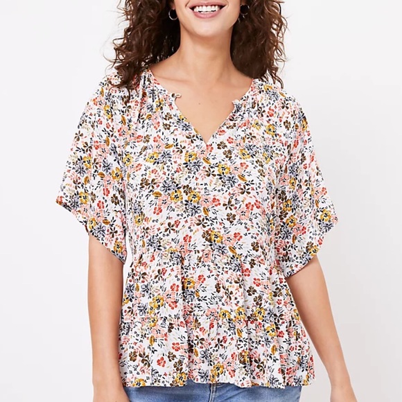 Loft Floral Tiered Top - Picture 2 of 12